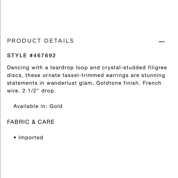 Loft Filigree tassel drop earring - Picture 3 of 7